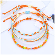 Load image into Gallery viewer, American West Coast Style Ins Style Shell Wax Line Hand Weaving Bracelet Three-Piece Set
