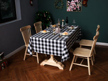 Load image into Gallery viewer, Theme Decoration Red Black White Square Plaid Christmas Festival Yarn-Dyed Tablecloth
