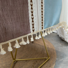 Load image into Gallery viewer, Tassel Striped Stitching Decorations Tablecloth Cotton Linen Fabric Dustproof Table Cloth
