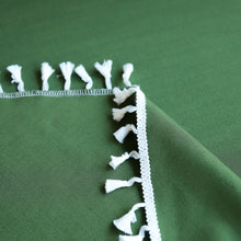 Load image into Gallery viewer, Round Table Tassel Lace Green Solid Blue Dustproof Tablecloth
