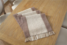 Load image into Gallery viewer, Solid Color Cotton and Linen Table Runner Tassel Bed Runner Stitching Dining Tablecloth Cotton Linen Zen Tea Table Table Runner
