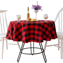 Load image into Gallery viewer, Red and Black Plaid Tablecloth Party Decoration round Table Cloth
