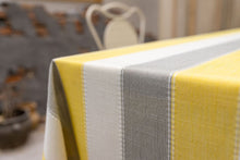 Load image into Gallery viewer, Rectangular Tablecloth Yellow Stripe Cotton Linen Dustproof Tablecloth
