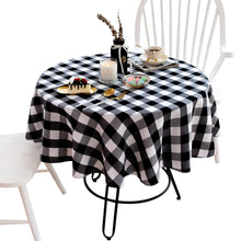 Load image into Gallery viewer, Red and Black Plaid Tablecloth Party Decoration round Table Cloth
