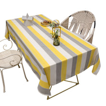 Load image into Gallery viewer, Rectangular Tablecloth Yellow Stripe Cotton Linen Dustproof Tablecloth
