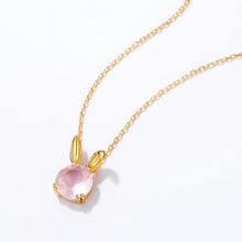 Load image into Gallery viewer, Women's Necklace Zodiac Sterling Silver S925 Silver Plated Inlaid Natural Pink Crystal Choker  Gift for Girls
