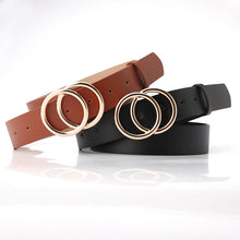Load image into Gallery viewer, Belt round Buckle Alloy Snap Belt Student Minimalist Pant Belt Sweater Coat Decoration
