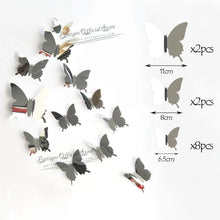 Load image into Gallery viewer, 12Pcs 4D Hollow Butterfly Wall Sticker DIY Home Decoration Wall Stickers wedding Party Wedding Decors Butterfly Kids Room Decors
