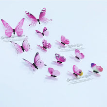 Load image into Gallery viewer, 12Pcs 4D Hollow Butterfly Wall Sticker DIY Home Decoration Wall Stickers wedding Party Wedding Decors Butterfly Kids Room Decors
