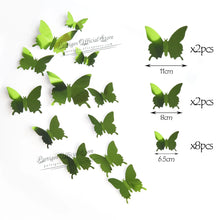 Load image into Gallery viewer, 12Pcs 4D Hollow Butterfly Wall Sticker DIY Home Decoration Wall Stickers wedding Party Wedding Decors Butterfly Kids Room Decors
