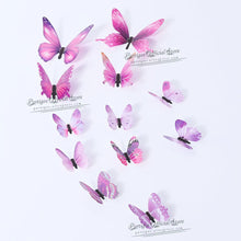 Load image into Gallery viewer, 12Pcs 4D Hollow Butterfly Wall Sticker DIY Home Decoration Wall Stickers wedding Party Wedding Decors Butterfly Kids Room Decors
