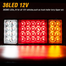 Load image into Gallery viewer, 12V 36LED Truck Rear Tail Light Assembly Indicator Reverse Stop Driving Lighting Van Caravan Camper RV Trailer Lorry Bus Boat
