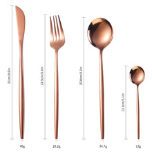 Load image into Gallery viewer, Supply Stainless Steel Knife and Forks 24-Piece Portuguese Tableware Golden Set Creative Western Food Steak Knife, Fork and Spoon

