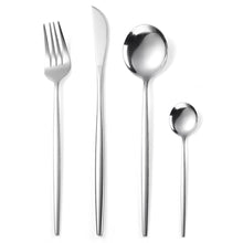 Load image into Gallery viewer, Stainless Steel Knife and Forks Four-Piece Set Portuguese Tableware Golden Set Creative Western Food Steak Knife, Fork and Spoon
