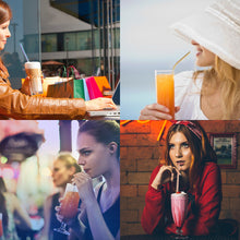 Load image into Gallery viewer, Popular Tableware Food Grade Environmental Protection Stainless Steel Straw Drink Milk Tea Metal Straw 3 Sets
