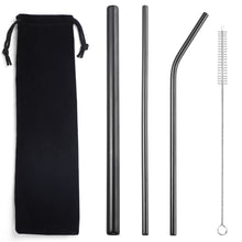 Load image into Gallery viewer, Popular Tableware Food Grade Environmental Protection Stainless Steel Straw Drink Milk Tea Metal Straw 3 Sets
