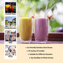 Load image into Gallery viewer, Popular Tableware Food Grade Environmental Protection Stainless Steel Straw Drink Milk Tea Metal Straw 3 Sets
