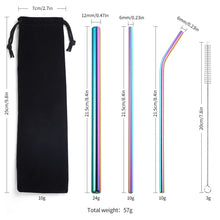 Load image into Gallery viewer, Popular Tableware Food Grade Environmental Protection Stainless Steel Straw Drink Milk Tea Metal Straw 3 Sets

