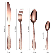 Load image into Gallery viewer, Cube Tableware Set Four-Piece Set Creative Western Food Steak Knife, Fork and Spoon Gold Stainless Steel Knife and Forks

