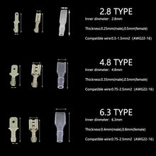 Load image into Gallery viewer, 135/270/315pcs 2.8/4.8/6.3 mm Crimping terminal insulation seal wire connector male and female plug spring terminal Kit
