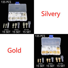 Load image into Gallery viewer, 135/270/315pcs 2.8/4.8/6.3 mm Crimping terminal insulation seal wire connector male and female plug spring terminal Kit

