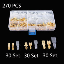Load image into Gallery viewer, 135/270/315pcs 2.8/4.8/6.3 mm Crimping terminal insulation seal wire connector male and female plug spring terminal Kit
