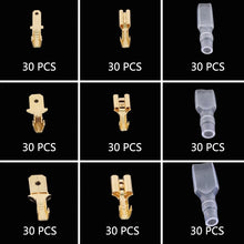 Load image into Gallery viewer, 135/270/315pcs 2.8/4.8/6.3 mm Crimping terminal insulation seal wire connector male and female plug spring terminal Kit
