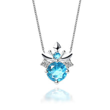 Load image into Gallery viewer, Women's S925 Sterling Silver Jewelry Sapphire Crown Necklace  Gift for Girls
