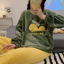 Load image into Gallery viewer, Duck Cute Pajamas Casual Long Sleeve Crew Neck Suit Cartoon Homewear

