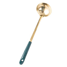 Load image into Gallery viewer, Ceramic Stainless Steel Soup Ladle Perforated Ladle Colored Glaze Stainless Steel 7cm Hot Pot Spoon Colander Kitchenware Soup Ladle

