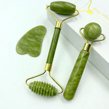 Load image into Gallery viewer, Natural Jade Beauty Instrument Double-Headed Jade Roller Facial Full Set Massage Beauty Instrument

