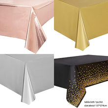 Load image into Gallery viewer, 137*274cm Rose Gold Tablecloth Gold/silver Dot table cover for adult Happy Birthday Party Supplies Wedding decorations
