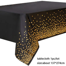 Load image into Gallery viewer, 137*274cm Rose Gold Tablecloth Gold/silver Dot table cover for adult Happy Birthday Party Supplies Wedding decorations
