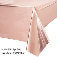Load image into Gallery viewer, 137*274cm Rose Gold Tablecloth Gold/silver Dot table cover for adult Happy Birthday Party Supplies Wedding decorations

