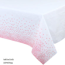 Load image into Gallery viewer, 137*274cm Rose Gold Tablecloth Gold/silver Dot table cover for adult Happy Birthday Party Supplies Wedding decorations
