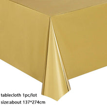 Load image into Gallery viewer, 137*274cm Rose Gold Tablecloth Gold/silver Dot table cover for adult Happy Birthday Party Supplies Wedding decorations
