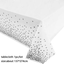 Load image into Gallery viewer, 137*274cm Rose Gold Tablecloth Gold/silver Dot table cover for adult Happy Birthday Party Supplies Wedding decorations

