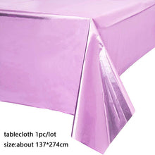 Load image into Gallery viewer, 137*274cm Rose Gold Tablecloth Gold/silver Dot table cover for adult Happy Birthday Party Supplies Wedding decorations
