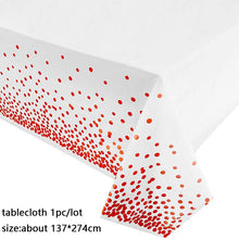 Load image into Gallery viewer, 137*274cm Rose Gold Tablecloth Gold/silver Dot table cover for adult Happy Birthday Party Supplies Wedding decorations
