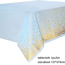 Load image into Gallery viewer, 137*274cm Rose Gold Tablecloth Gold/silver Dot table cover for adult Happy Birthday Party Supplies Wedding decorations
