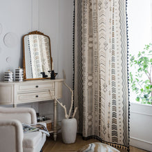 Load image into Gallery viewer, Cotton and Linen Printed Curtain American Country Bohemian Style Kitchen Curtain
