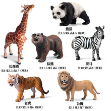 Load image into Gallery viewer, Wild Animal Model Toys Decoration Solid Tiger Lion Hippo Rhinoceros Elephant Panda Cow Set Children's Toy
