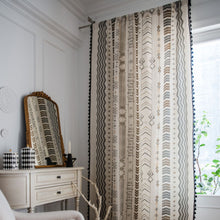 Load image into Gallery viewer, Cotton and Linen Printed Curtain American Country Bohemian Style Kitchen Curtain
