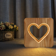 Load image into Gallery viewer, Love 3D Small Night Lamp Domestic Ornaments Romantic Valentine Gift Wood Night Light
