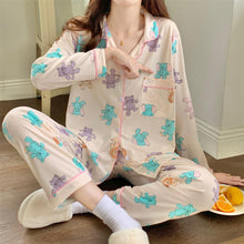 Load image into Gallery viewer, INS Style Cartoon Cute Bear Women's Pajamas Long Sleeve Sweet Casual Long Sleeve Pants Loungewear
