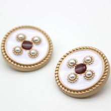 Load image into Gallery viewer, 5pcs/Set Esstudio Retro Style Metal Button Suit Coat Overcoat Pearl Buttons Clothing Decorative Buttons
