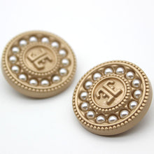 Load image into Gallery viewer, 5pcs/Set Esstudio Retro Style Metal Button Suit Coat Overcoat Pearl Buttons Clothing Decorative Buttons
