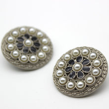 Load image into Gallery viewer, 5pcs/Set Esstudio Retro Style Metal Button Suit Coat Overcoat Pearl Buttons Clothing Decorative Buttons
