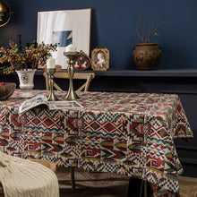Load image into Gallery viewer, Colorful Jacquard Table Cloth American Tablecloth Double-Sided Pattern Thick Tablecloth Geometric Bohemian Dustproof Table Cloth
