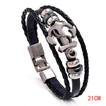 Load image into Gallery viewer, Ornament Simple Multi-Layer Woven Boat Anchor Cattle Leather Bracelet Fashion Popular Retro Male and Female Bracelets
